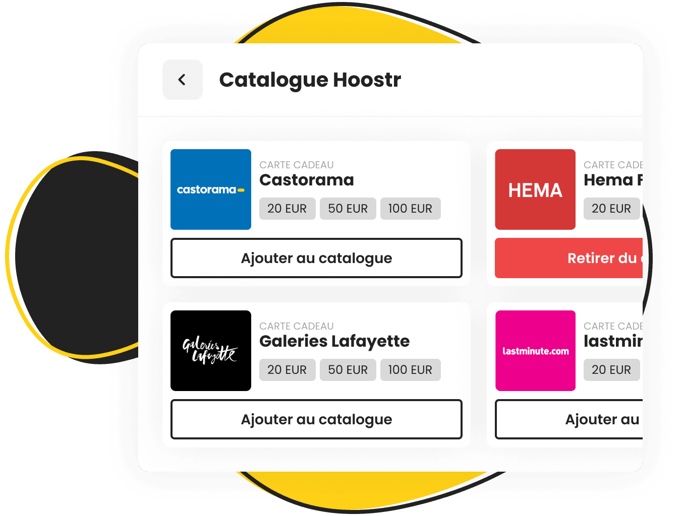 Choose from
the hoostr catalog
